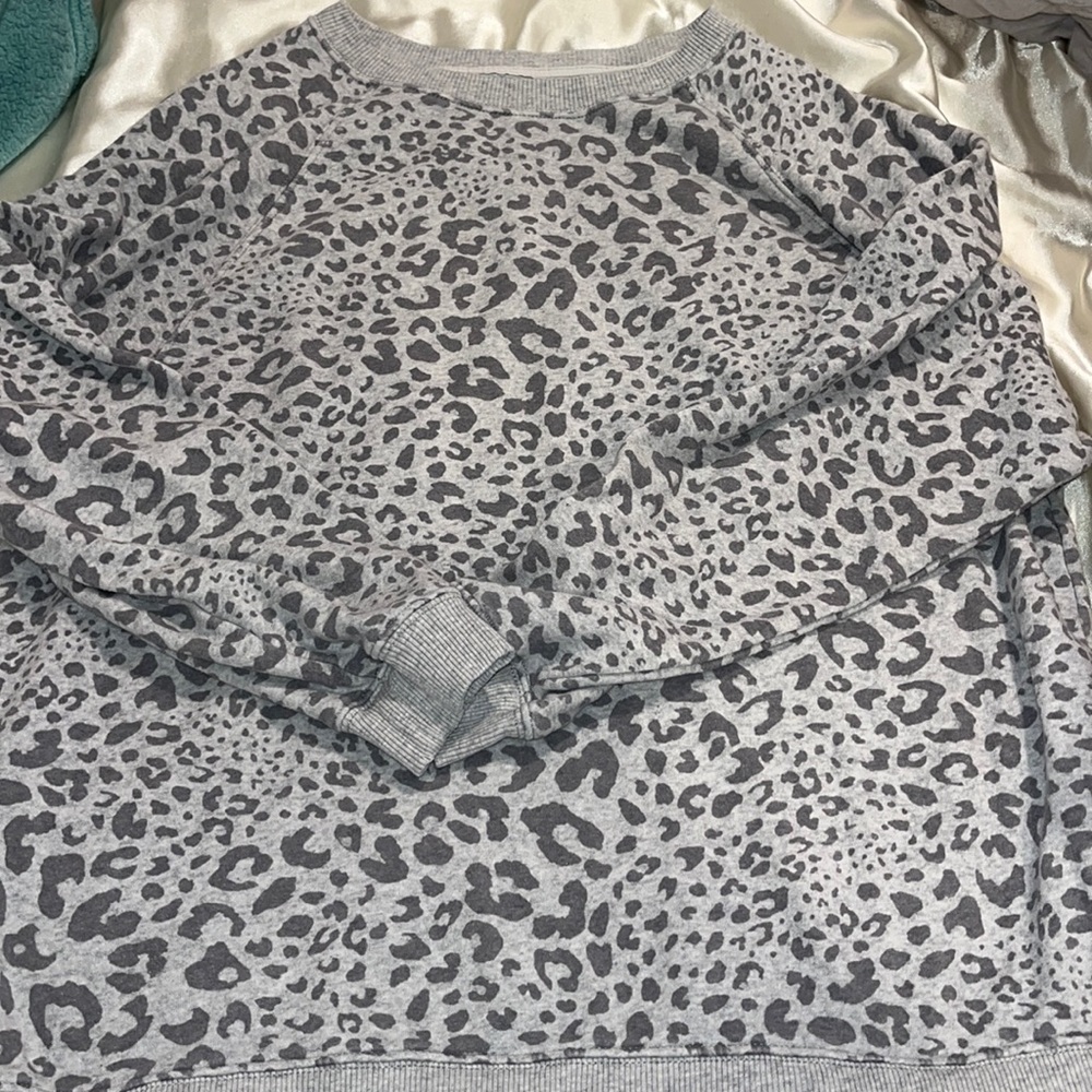 Aerie oversized cheetah print sweatshirt